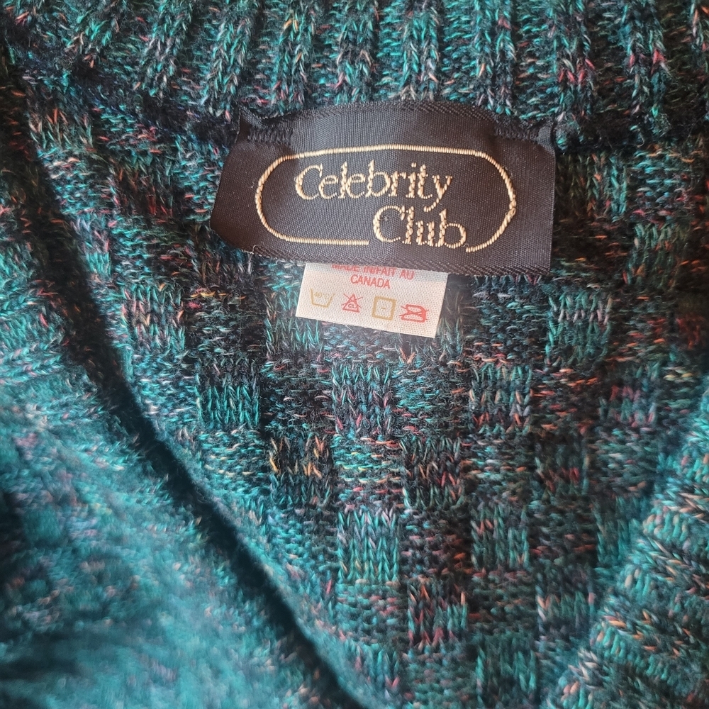 Celebrity Club Vintage 90's Green Speckled Knit Sweater Vest - Picture 5 of 5